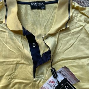 Brand new w/ tag made in Italy shirt in yellow. 100% cotton. Size = 3XL.